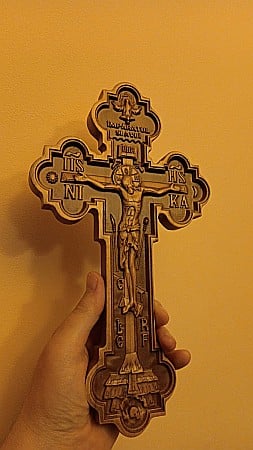 Pangar - Cruce lemn sculptata inaltime 30 cm