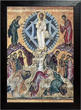 Icoane praznicale - Schimbarea la fata a Domnului nostru Iisus Hristos, model bizantin