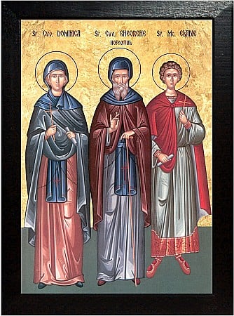 Icoane Sfinti - Sfântul Gheorghe Hozevitul, Sfânta Domnica si Sfântul Eladie