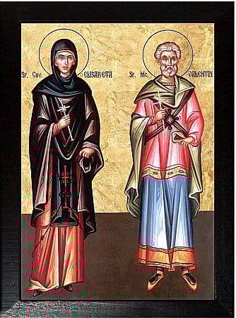 Icoane Aprilie - Sfanta Cuvioasa Elisabeta, Sfantul Mucenic Valentin model bizantin