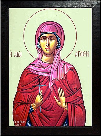 Icoane Februarie - Sfânta Muceniță Agata model Athos