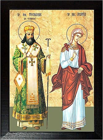 Icoane Februarie - Sfantul Teodosie de la Cernigov si Sfanta Mucenita Agata