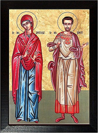 Icoane Februarie - Sfanta Mucenita Antusa, Sfantul Mucenic Sinet