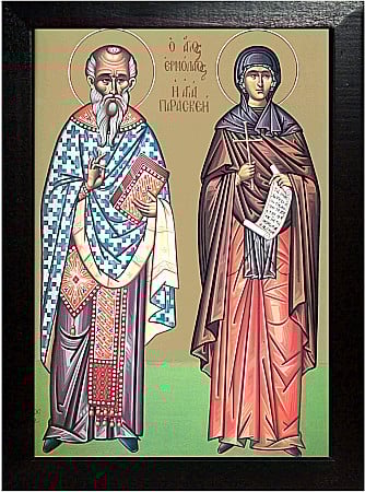 Icoane Iulie - Sfanta Mucenita Parascheva din Roma si Sfantul Mucenic Ermolae model Athos