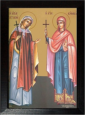 Icoane Ianuarie - Sfanta Mucenita Tatiana si Sfanta Mucenita Eutasia model Athos
