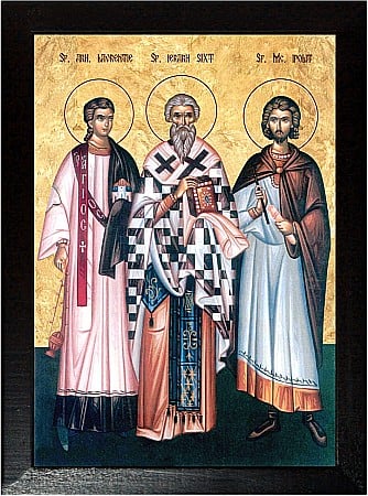 Icoane August - Sfantul Arhidiacon Lavrentie, Sfantul Ierarh Sixt, Sfantul Mucenic Ipolit