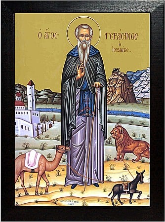 Icoane Martie - Sfantul Cuvios Gherasim de la Iordan model Athos