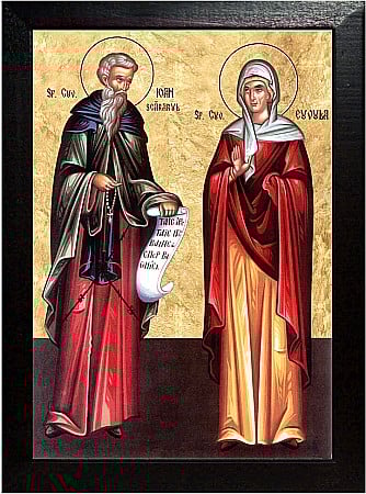 Icoane Martie - Sfantul Cuvios Ioan Scararul, Sfanta Euvula