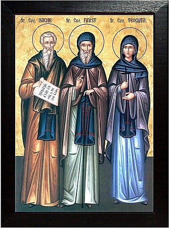Icoane August - Sfantul Cuvios Isachie, Sfantul Cuvios Faust, Sfanta Cuvioasa Teoclita