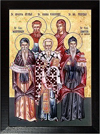 Icoane Februarie - Sfantul Cuvios Martinian, Sfantul Ap Acvila, Sf Ier Evloghie, Sf Mc Priscila, Sf Cuv Simeon