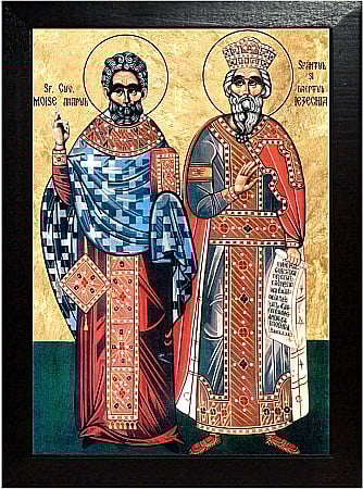 Icoane August - Sfantul Cuvios Moise Arapul, Sfantul si Dreptul Iezechia