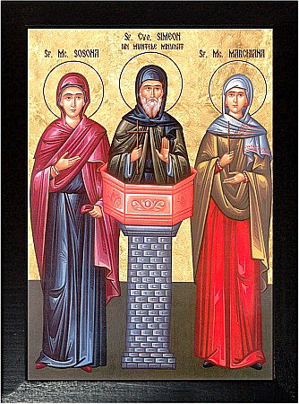 Icoane Mai - Sfantul Cuvios Simeon, Sfanta Mucenita Sosona, Sfanta Mucenita Marchiana
