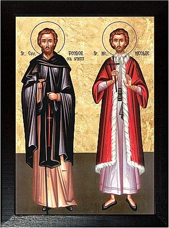 Icoane Mai - Sfantul Cuvios Teodor cel Sfintit, Sfantul Mucenic Nicolae din Metovo