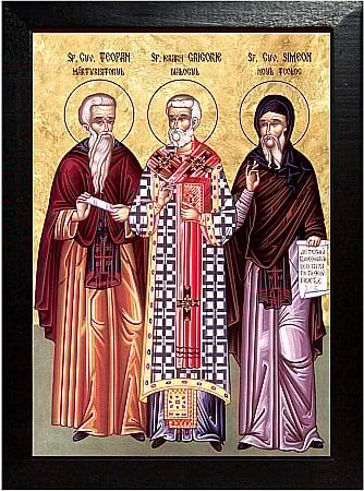Icoane Martie - Sfantul Cuvios Teofan, Sfantul Ierarh Grigorie, Sfantul Cuvios Simeon
