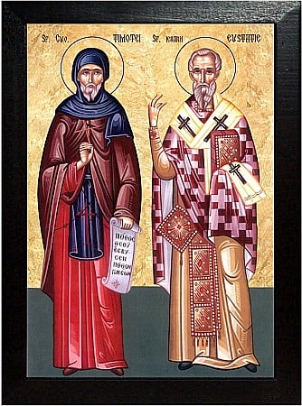 Icoane Februarie - Sfantul Cuvios Timotei, Sfantul Ierarh Eustatie