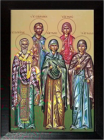 Icoane Februarie - Sfantul Ier Porfirie, Sf Mc Sebastian, Sf Mc Fotida, Sf Mc Fota, Sf Mc Fotinia Athos