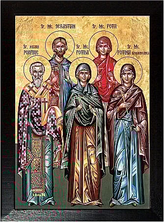 Icoane Februarie - Sfantul Ier Porfirie, Sf Mc Sebastian, Sf Mc Fotida, Sf Mc Fota, Sf Mc Fotinia
