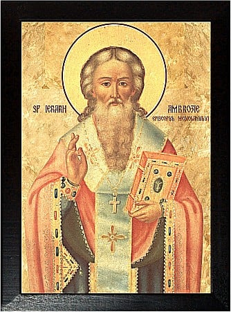 Icoane Decembrie - Sfantul Ierarh Ambrozie, Episcopul Mediolanului