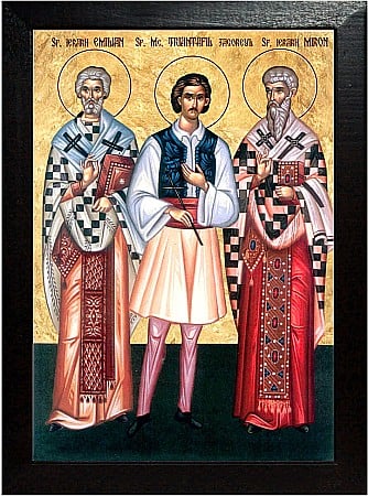Icoane August - Sfantul Ierarh Emilian, Sfantul Mucenic Triantafil, Sfantul Ierarh Miron