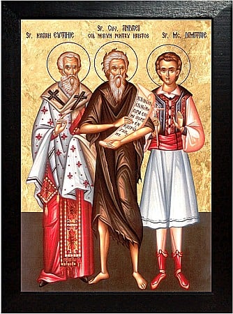 Icoane Mai - Sfantul Ierarh Eutihie, Sfantul Cuvios Andrei, Sfantul Mucenic Dimitrie