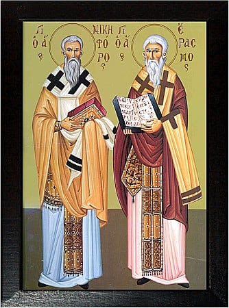 Icoane Iunie - Sfantul Ierarh Nichifor Marturisitorul, Sfantul Ierarh Erasm model Athos