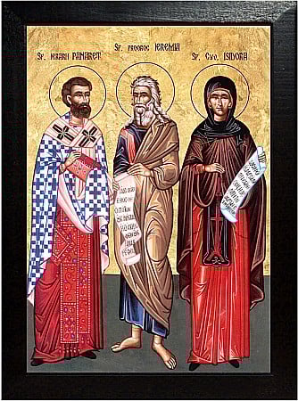 Icoane Mai - Sfantul Ierarh Panaret, Sfantul Prooroc Ieremia, Sfanta Isodora