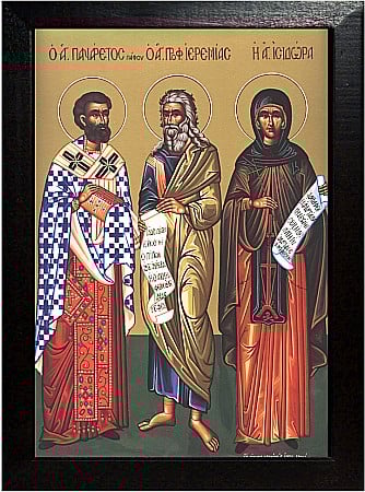 Icoane Mai - Sfantul Ierarh Panaret, Sfantul Prooroc Ieremia, Sfanta Isodora model Athos