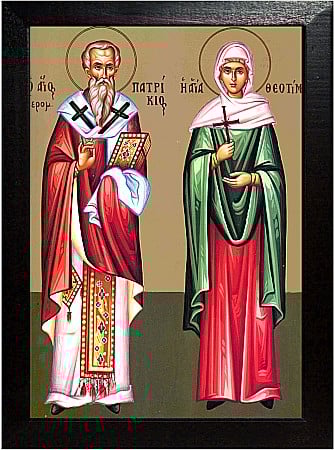 Icoane Mai - Sfantul Ierarh Patrichie, Sfanta Mucenita Teotimia model Athos