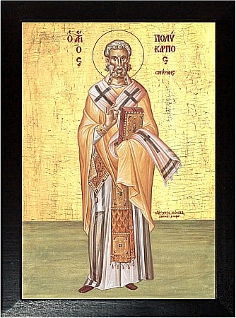 Icoane Februarie - Sfantul Ierarh Policarp model bizantin