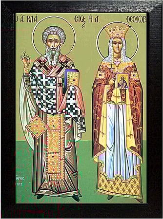 Icoane Februarie - Sfantul Ierarh Vlasie, Sfanta Teodora Imparateasa model Athos
