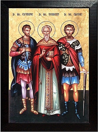 Icoane Martie - Sfantul Mc Eutropie, Sfantul Mc Teodorit, Sfantul Mc Cleonic