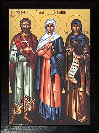Icoane Iunie - Sfantul Mucenic Alexandru, Sfanta Mucenita Antonina, Sfanta Mucenita Pansemnia model Athos