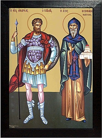 Sfinti August - Sfantul Mucenic Andrei Stratilat, Sfantul Cuvios Teofan cel Nou model Athos