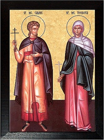 Icoane Iulie - Sfantul Mucenic Calinic si Sfanta Mucenita Teodota