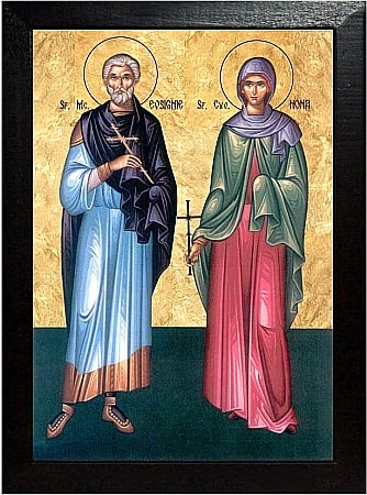 Icoane August - Sfantul Mucenic Evsignie, Sfanta Cuvioasa Nona