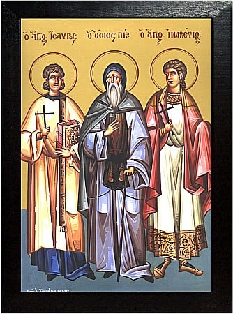 Icoane Iunie - Sfantul Mucenic Isavru, Sfantul Cuvios Pior, Sfantul Mucenic Inochientie model Athos