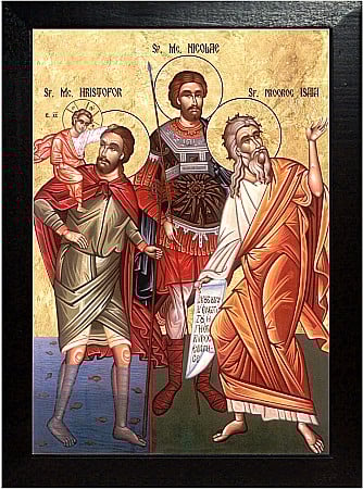Icoane Mai - Sfantul Mucenic Nicolae, Sfantul Mucenic Hristofor, Sfantul Prooroc Isaia