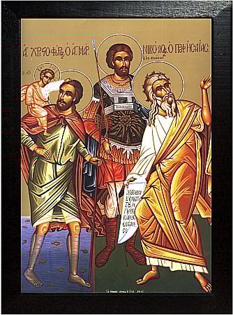 Icoane Mai - Sfantul Mucenic Nicolae, Sfantul Mucenic Hristofor, Sfantul Prooroc Isaia model Athos