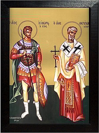 Icoane Mai - Sfantul Mucenic Terapont, Sfantul Mucenic Isidor model Athos