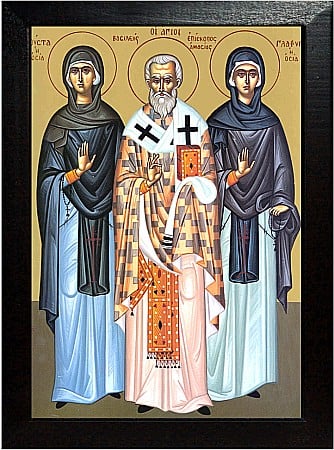 Icoane Aprilie - Sfantul Mucenic Vasile Episcopul Amasiei, Sfanta Glafira, Sfanta Iusta model Athos