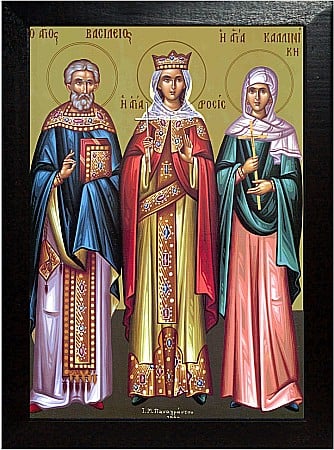 Sfinti Martie - Sfantul Mucenic Vasile, Sfanta Drosida, Sfanta Mucenita Calinica model Athos