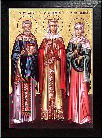 Icoane Martie - Sfantul Mucenic Vasile, Sfanta Drosida, Sfanta Mucenita Calinica