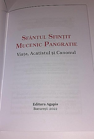 Sfantul Pangratie Viata, Acatistul si Canonul [1]