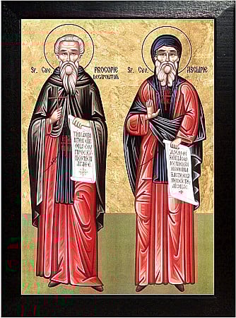 Icoane Februarie - Sfantul Procopie Decapolitul, Sfantul Cuvios Asclipie