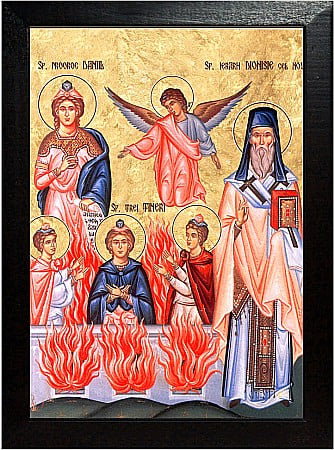 Icoane Decembrie - Sfantul Prooroc Daniil si cei trei tineri, Sfantul Dionisie cel Nou