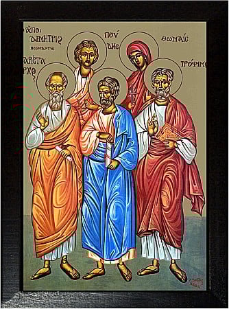 Icoane Aprilie - Sfantul Pud, Sfantul Trofim, Sfantul Aristarh, Sfantul Crescent model Athos