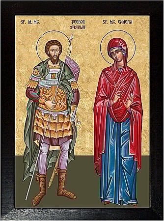Icoane Iunie - Sfantul Teodor Stratilat si Sfanta Caliopia
