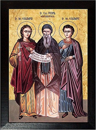 Icoane Octombrie - Sfantul Teofil Marturisitorul, Sfintii Mucenici Evlampie si Evlampia