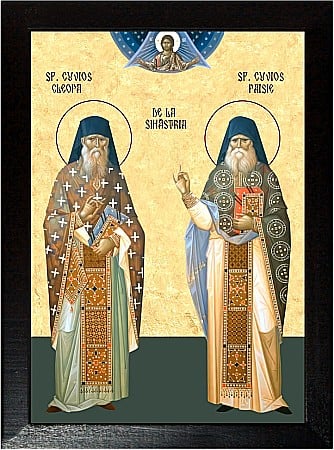 Icoane Sfinti - Sfinții Cuvioși Cleopa și Paisie de la Sihăstria