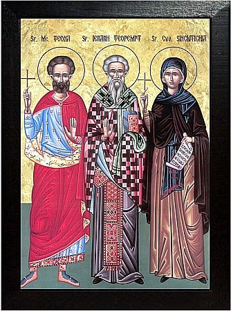 Icoane Sfinti - Sfinții Mucenici Teopempt și Teona și Sfânta Cuvioasă Sinclitichia